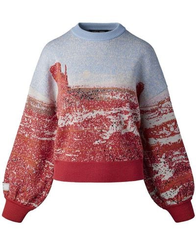 Canada Goose Suéter de punto de lana rokh con paisaje - Rojo