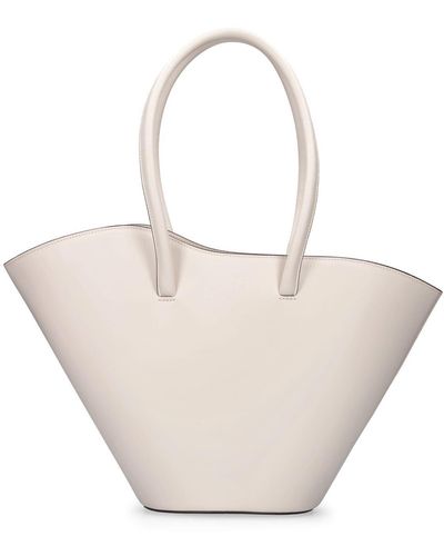 Little Liffner Tall Tulip Leather Tote Bag - Natural