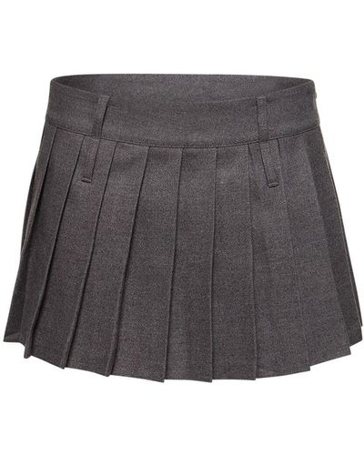 Frankie Shop Blake Pleated Wool Blend Mini Skirt - Grey