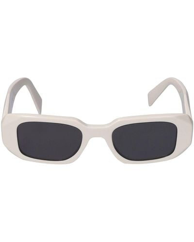 Prada Eckige Sonnenbrille Aus Acetat "symbole" - Weiß