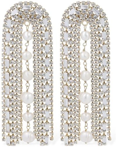 Rosantica Megeve Crystal & Pearl Earrings - White
