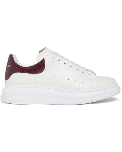 Alexander McQueen 45mm Oversized Leather Sneakers - White
