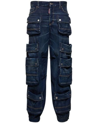 DSquared² Jeans cargo de denim de algodón - Azul