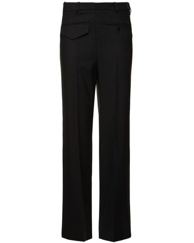Victoria Beckham Reverse Front Wool Blend Pants - Black