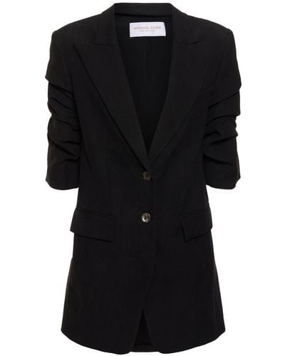 Michael Kors Linen Single Breasted Blazer - Black