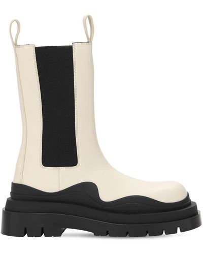 Bottega Veneta Lug Off-white Leather Chelsea Boots - Multicolor