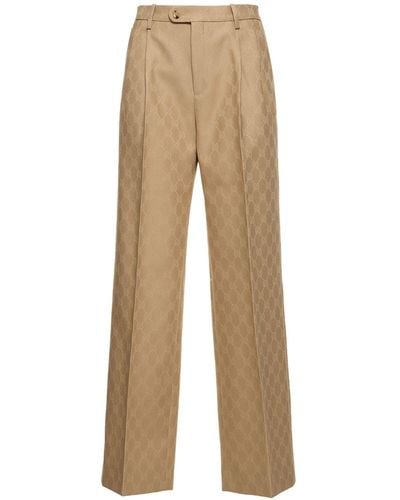 Gucci gg Wool Trousers - Natural