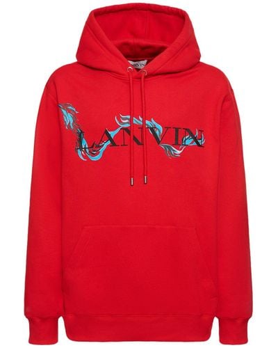 Lanvin Chinese New Year Oversized Cotton Hoodie - Red