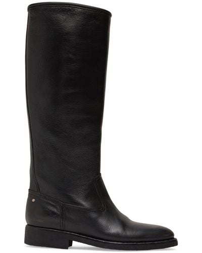 Golden Goose 30mm Hohe Lederstiefel "hi Biker" - Schwarz