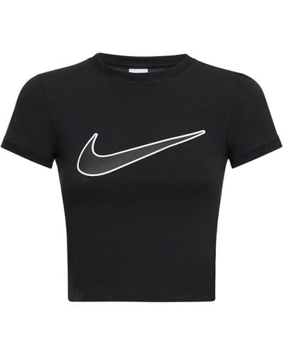 Nike Baby Cotton Blend Crop T-shirt - Schwarz