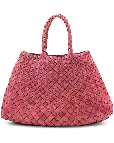 Dragon Diffusion Small Santa Croce Leather Shoulder Bag - Pink