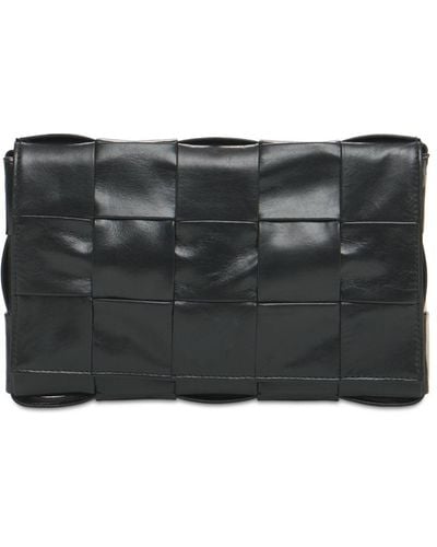 Bottega Veneta Intreccio Leather Crossbody Bag - Black