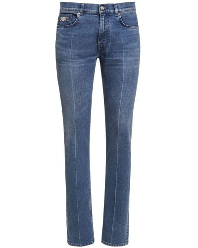 Versace Jeans in denim di cotone stonewashed - Blu