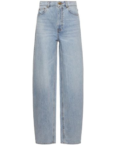 Zimmermann Natura Oversize Cotton Barrel Jeans - Blue