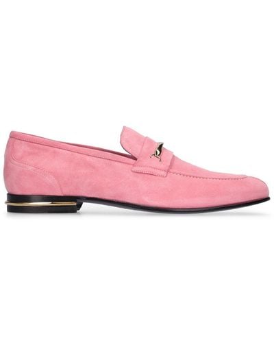 Bally Logo Suede Loafers - Pink