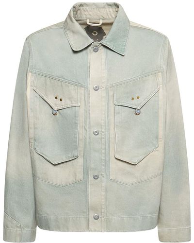 Objects IV Life Logo Print Cotton Denim Jacket - Grey