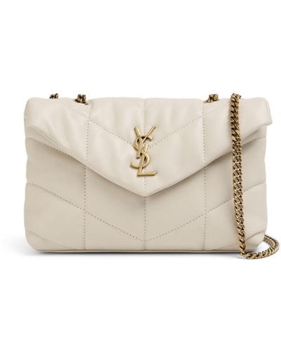 Saint Laurent Puffer Toy Quilted Leather Shoulder Bag - Natural