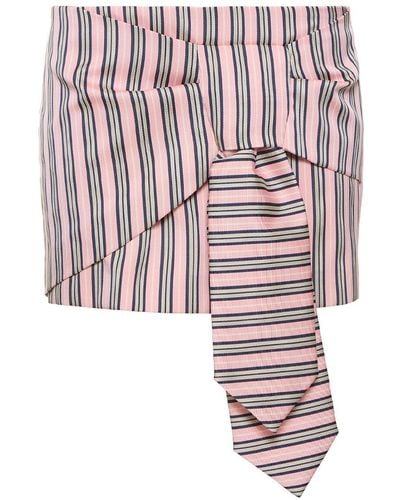 DSquared² Striped Jacquard Knotted Mini Skirt - Pink