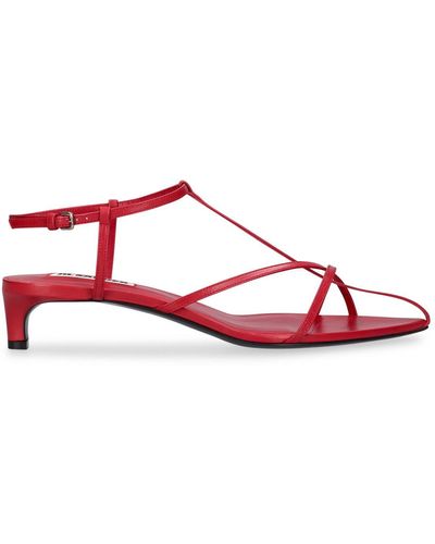 Jil Sander 35mm Leather Sandals - Red