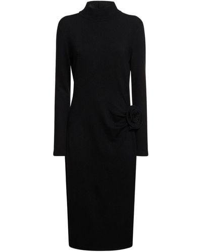 Magda Butrym Draped Wool & Silk Knit Mini Dress - Black