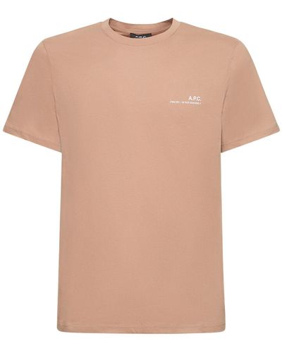 A.P.C. Camiseta de jersey de algodón con logo - Neutro
