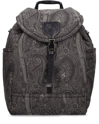 Etro Paisley Coated Fabric Backpack - Black