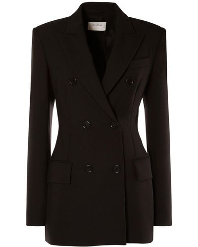 Sportmax Blazer en laine à double boutonnage gelly - Noir