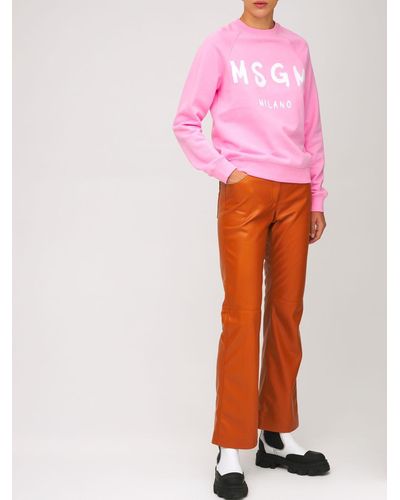 MSGM コットンスウェットシャツ - ピンク