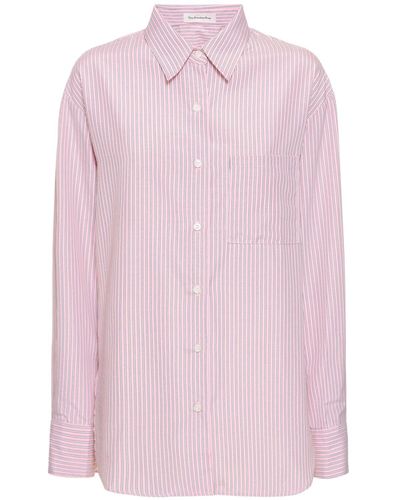 Frankie Shop Lui Cotton Blend Oxford Shirt - Pink