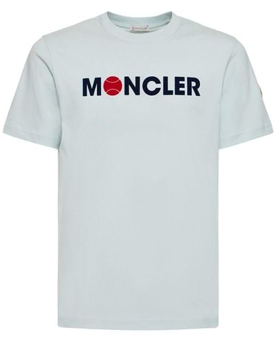 Moncler T-shirt Aus Baumwolljersey Mit Logo - Grau