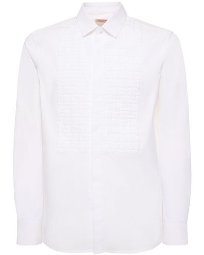 Valentino Cotton Plastron Shirt - White