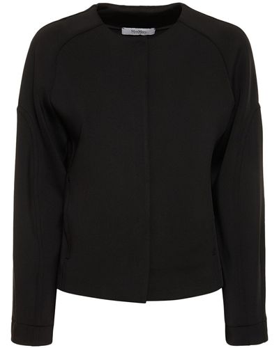 Max Mara Jacke Aus Neoprenjersey "dramma" - Schwarz