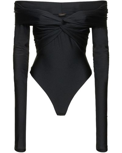 ANDAMANE Kendall Off The Shoulder Lycra Bodysuit - Black