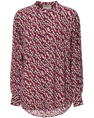 Isabel Marant Chemise en viscose imprimée catchell - Rouge