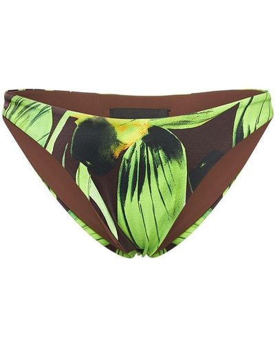Louisa Ballou Scoop Printed Bikini Bottom - Green