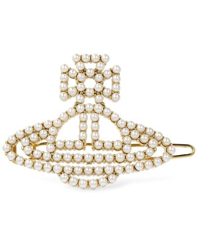 Vivienne Westwood Fermacapelli grande annalisa / perle d'imitazione - Bianco