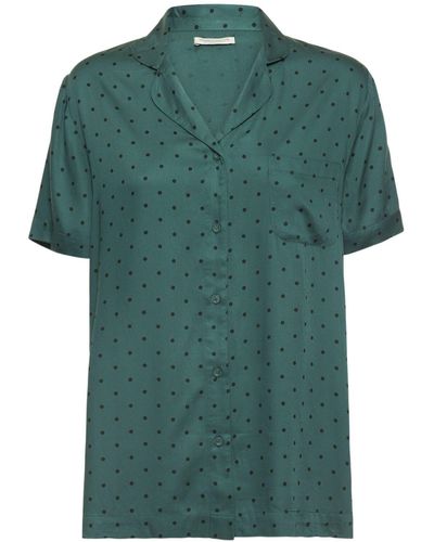 Underprotection Schlafanzughemd Aus Satin - Grün