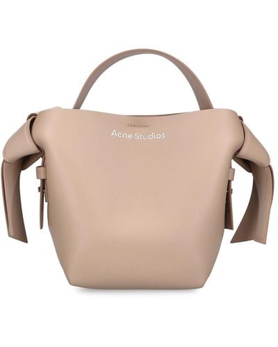 Acne Studios Mini Musubi Leather Top Handle Bag - Metallic