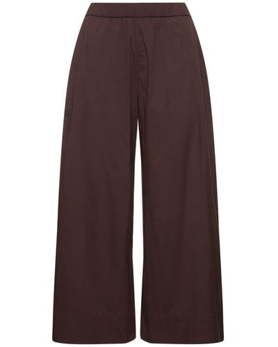 Max Mara Esperia Cotton Blend Poplin Pants - Brown