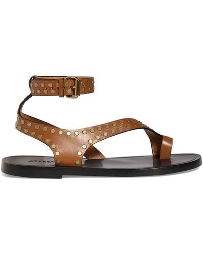 Isabel Marant Jiona Leather Sandals - Brown
