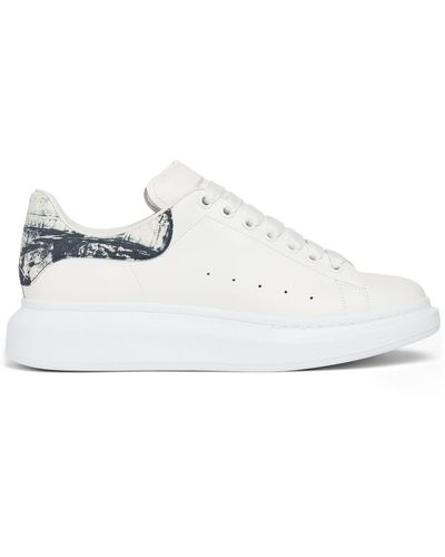 Alexander McQueen Mm Oversized Leather Sneakers - White