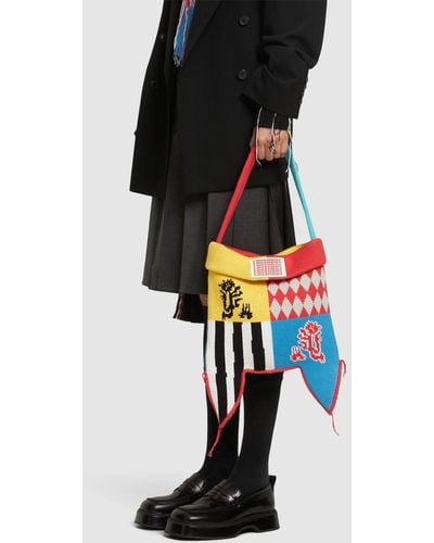 Charles Jeffrey Sac porté épaule en maille de coton - Noir