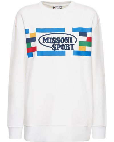 Missoni Sweatshirt Aus Baumwolle Mit Logo - Blau