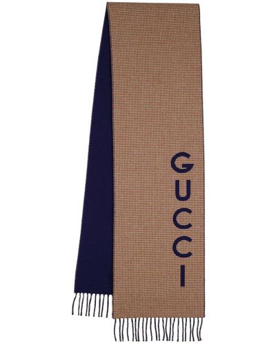 Gucci ウールカシミア スカーフ, ベージュ, ウール - ブラウン