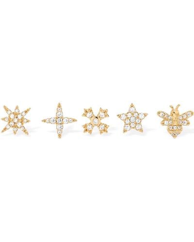 Apm Monaco Set Of 5 Star & Bumble Bee Earrings - Multicolour