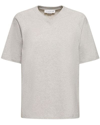 Victoria Beckham Cotton Jersey Football T-Shirt - White