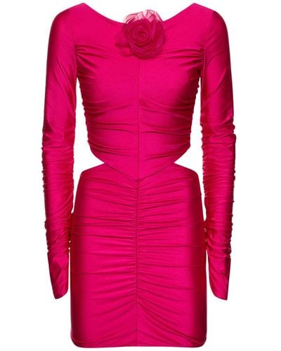 GIUSEPPE DI MORABITO Shiny Stretch Jersey Mini Dress - Pink