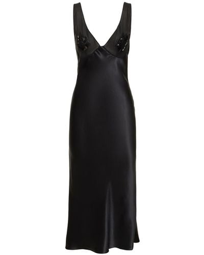 Fleur du Mal Embellished Silk Dress W/Cutout - Black