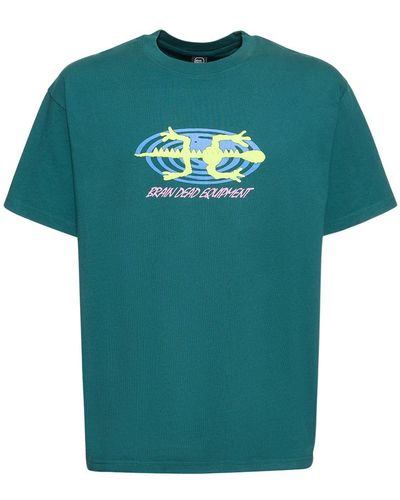Brain Dead Lizard Spiral Printed T-shirt - Green