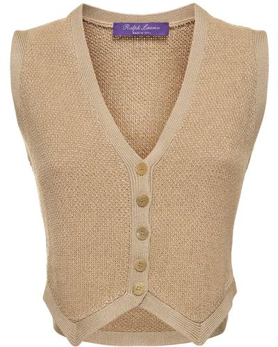 Ralph Lauren Collection Gilet en tweed de soie - Neutre